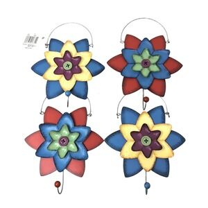 Metal Flower Wall Hooks Colorful Floral Decor Set Michaels Garden Collection